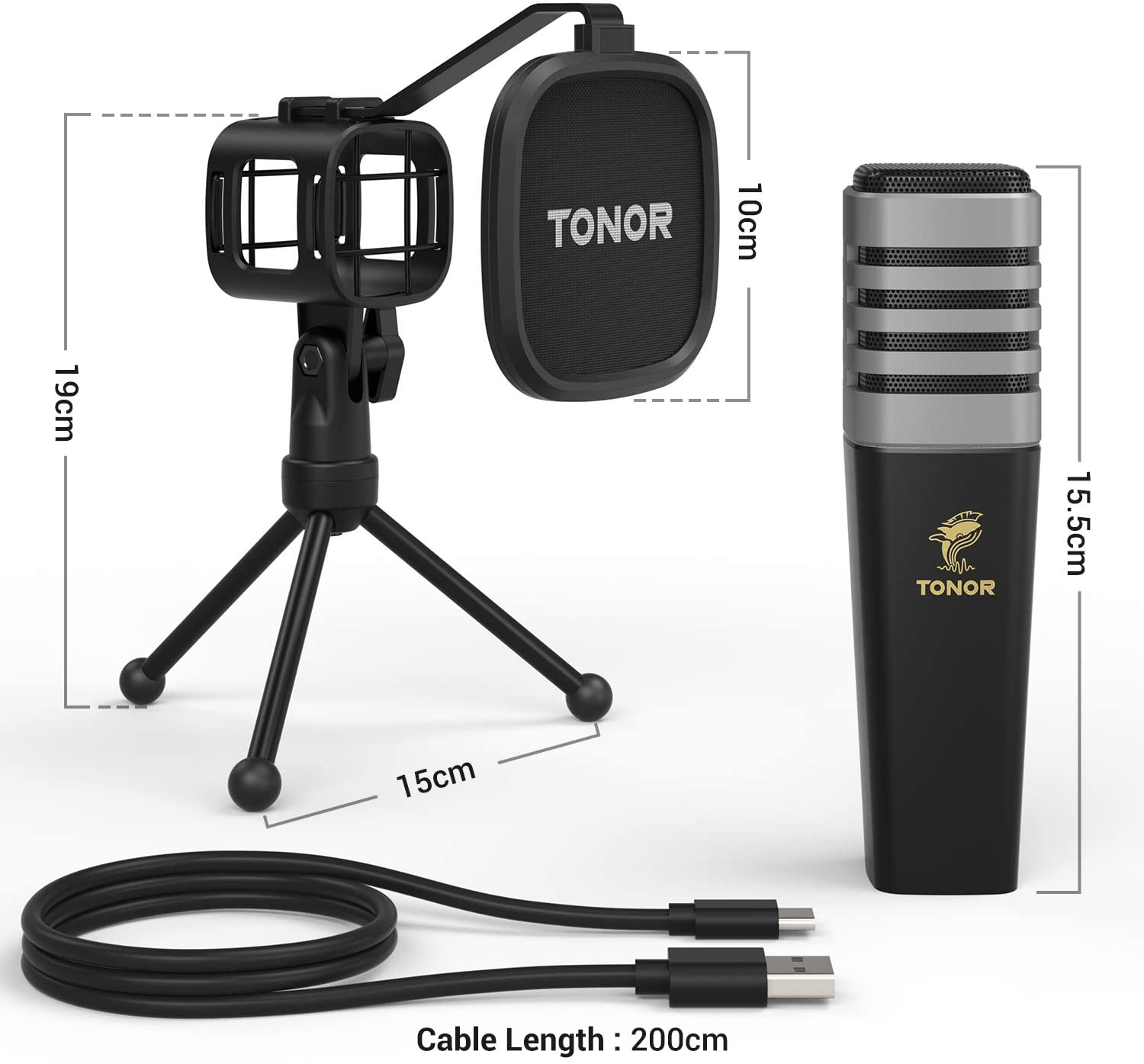 Micrófono USB de Condensador TONOR