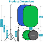 Load image into Gallery viewer, Neewer 150x200cm Chromakey Telón de Fondo Plegable Azul-Verde
